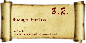 Bezegh Rufina névjegykártya